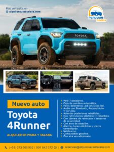 alquiler autos camionetas piura talara peru